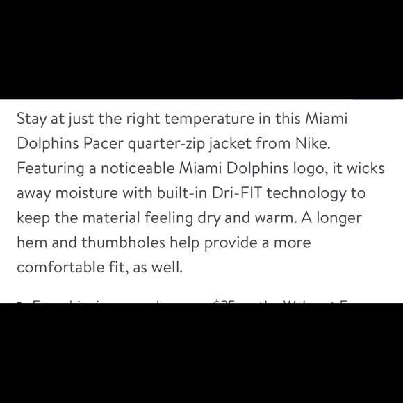 Nike Mens XL Miami Dolphins 1/4 Zip Long Sleeve Shirt Jacket DriFit Grey N02506G - Picture 8 of 9